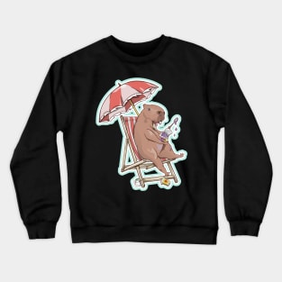 Capybara eating yogurt Crewneck Sweatshirt